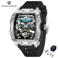 PAGANI DESIGN YS018 New 42MM Automatic Mechanical Wristwatch Fashion Casual Skeleton Sapphire Stainless Steel Watch for Men Gift