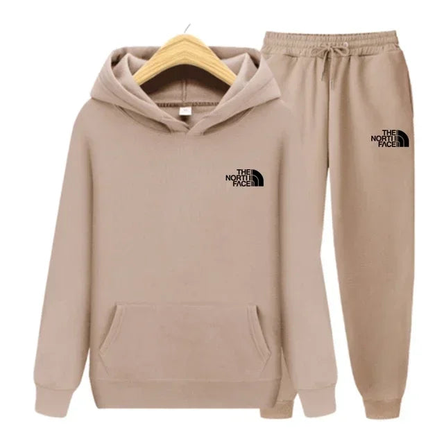 Autumn and winter printed men's and women's fashionable casual sportswear outdoor fitness jogging set hooded sportswear pants