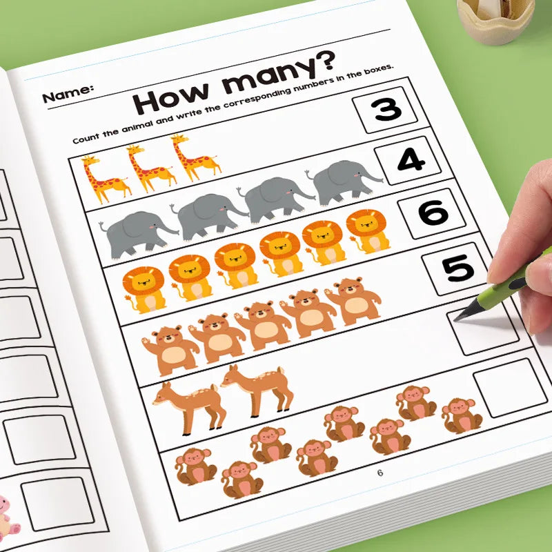Mathematics Exercise Book, Logical Thinking Training, Fun Math Exercise Book for Early Childhood Education Toy Aged 3-8