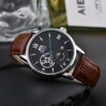 Orient Series Sport Skeleton Mechanical Men's Sun, Moon, and Stars Watch Ultra-Thin Full Functionality World Time