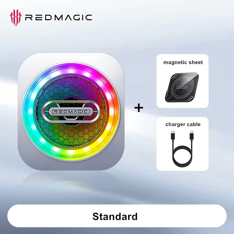 Redmagic 6 Pro Cooler 30W VC Liquid Cooling Radiator Magnetic Fan Cooler RGB LED AI Temperature Control For Mobile Phone Tablet