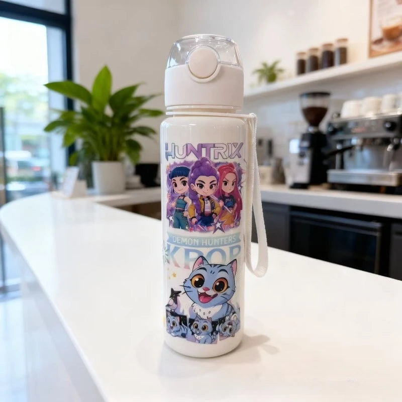 700ML Anime Cartoon Straw Cup K-POP Witch Hunt Large Capacity Tour Portable and Cute Plastic Water Cup for Children