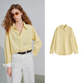 TOYOUTH Women Shirts 2026 Spring New Plaid Loose Fit Casual Layering Elegant Shirt Tops