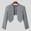 INCERUN Men Blazer Solid Color Open Stitch Long Sleeve Irregular Thin Suits Men 2024 Streetwear Fashion Casual Crop Coats S-5XL
