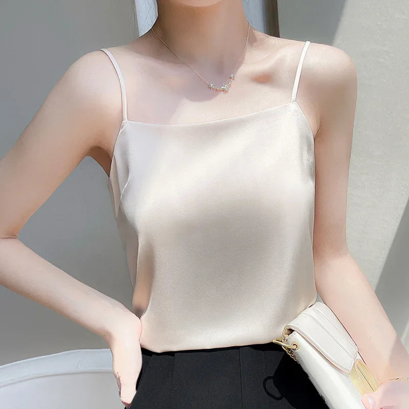 Casual Women Camis Tops Solid Spring Summer Tops Sexy Bottoming Tank Tops Office Lady Top 2026 Fashion Korean Camis Tank Top