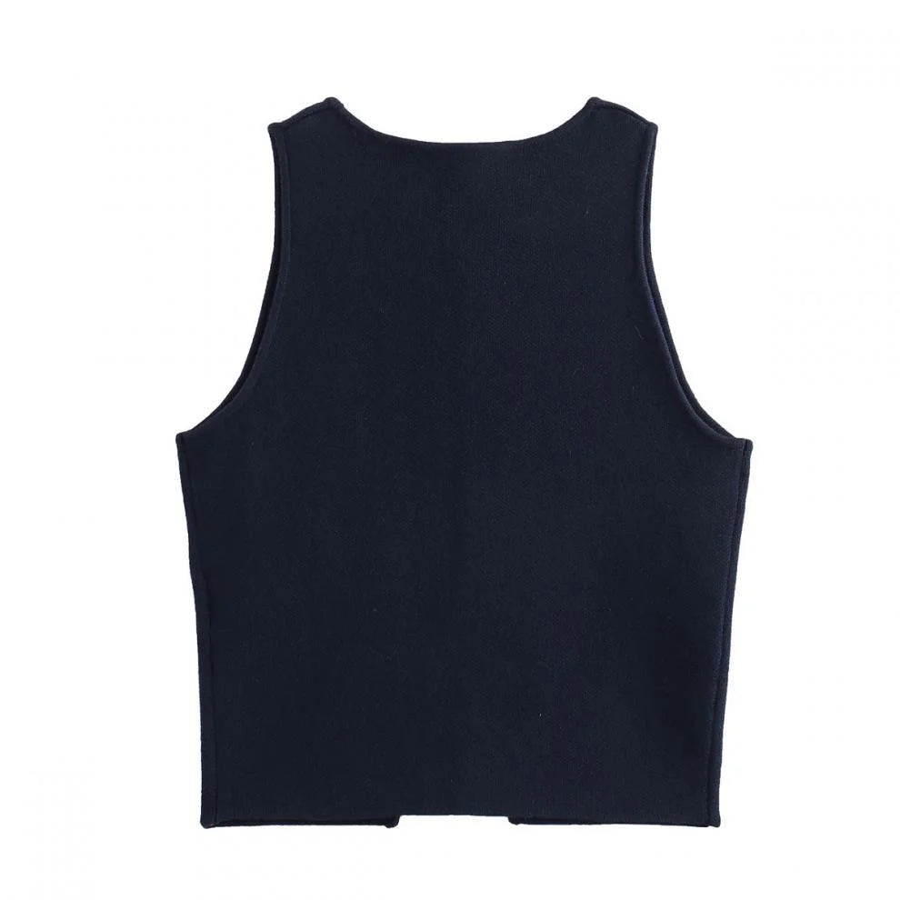 2025 Summer Women's Streetwear Knitted Crop Tops Buttoned Blouses & Strapless Tank Tops for Casual & Party Wear