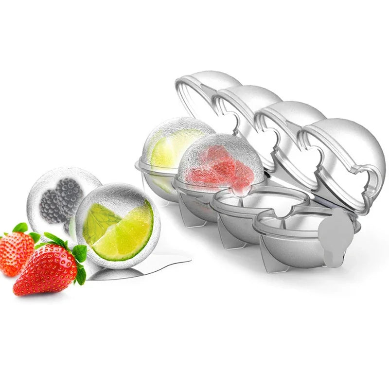 4-Hole Ice Cube Makers Round Ice Hockey Mold Whisky Cocktail Vodka Ball Ice Mould Bar Party Kitchen Accessories Ice Ball Tools