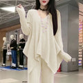 Casual Suit for Women's Spring and Autumn New Loose Irregular Tops to Make Them Look Slim and Fashionable Two-piece Set