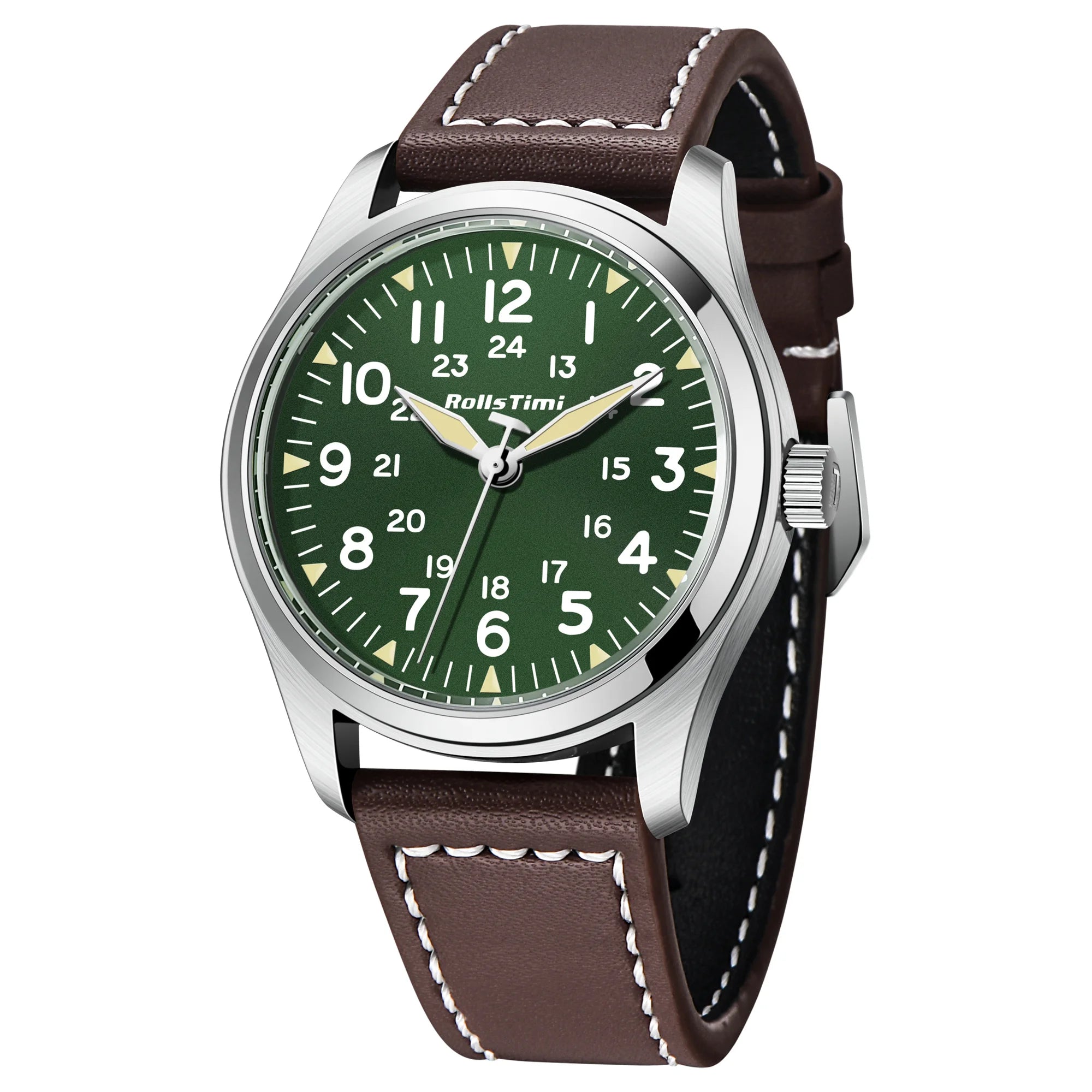 2025 New Rollstimi Retro pilots Watch Top Luxury Quartz Watch For Men Leather Waterproof Luminous Multifunctional Wristwatch Men