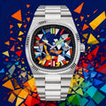 New Square Men's Abstract Art Dial Trendy Retro Luxury Quartz Watch with Multiple Street Style Faces Punk Design Gift