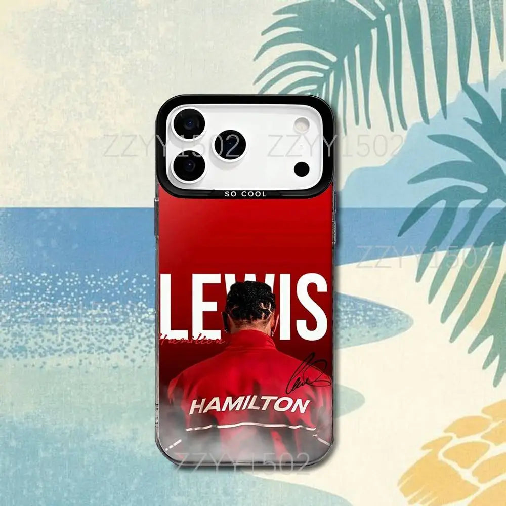 44 L-Lewis Hamilton F1 For iPhone 17,16,15,14,13,12,X,8,Pro,Max,Plus,SE4,Air,Mini Anti-Slip Black IMD Matte Case