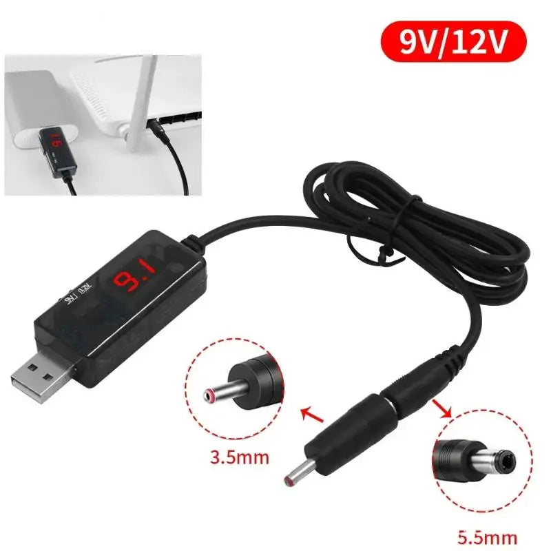 USB Boost Converter DC 5V To 9V 12V USB Step-up Converter Cable + 3.5x1.35mm Connecter For Power Supply/Charger/Power Converter