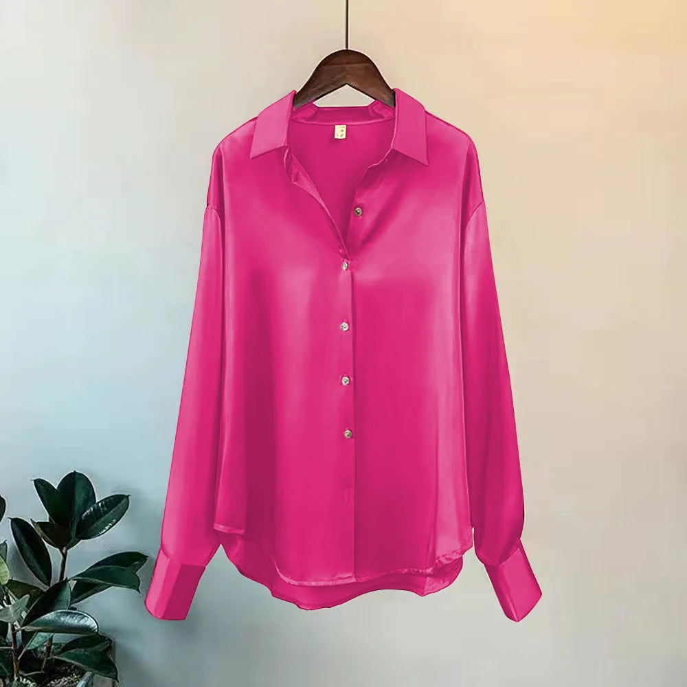 2025Spring Shirt And Blouses New Sweater Cardigans Woman Top Knitted Korean Long Sleeve Lapel Button Elegance Sweet Casual Coats