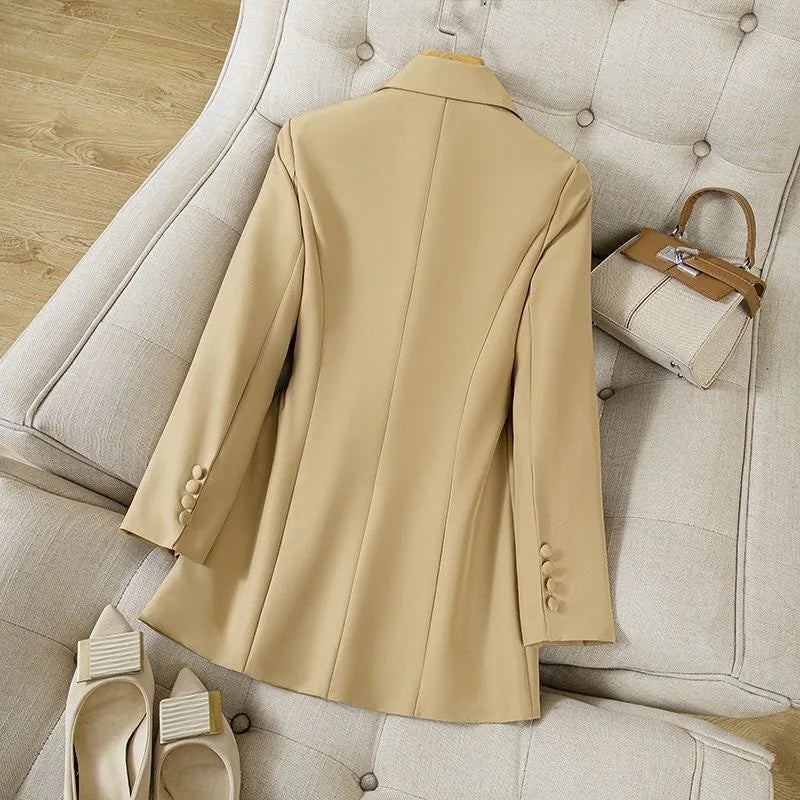 Casual Essential for Daily Commute and Office Wear Blazers Elegant 2026 New in Spring Arrival Double-Row Buttoned Business Coat