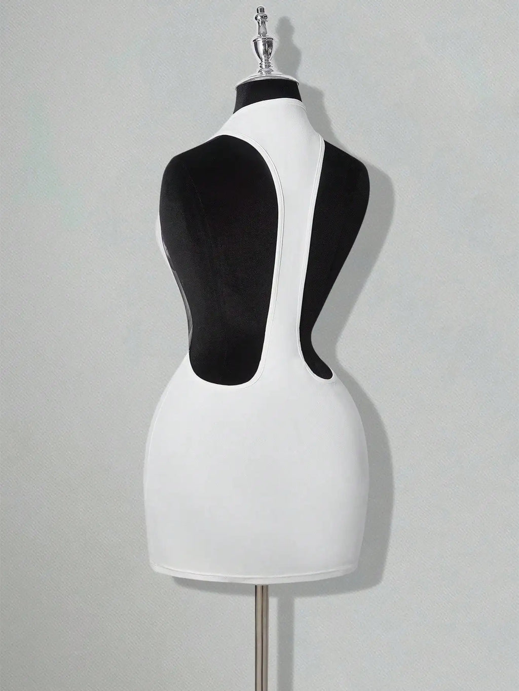 White Bodycon Mini Dress with Criss-Cross Backless Design
