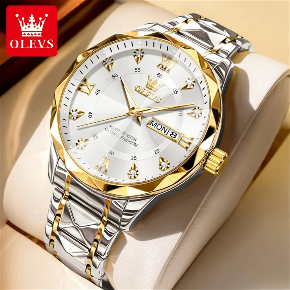 OLEVS High Quality Luxury Quartz Watch for Men New Original Fashion Male Watch Waterproof Calendar Luminous Men's Wrist Watches
