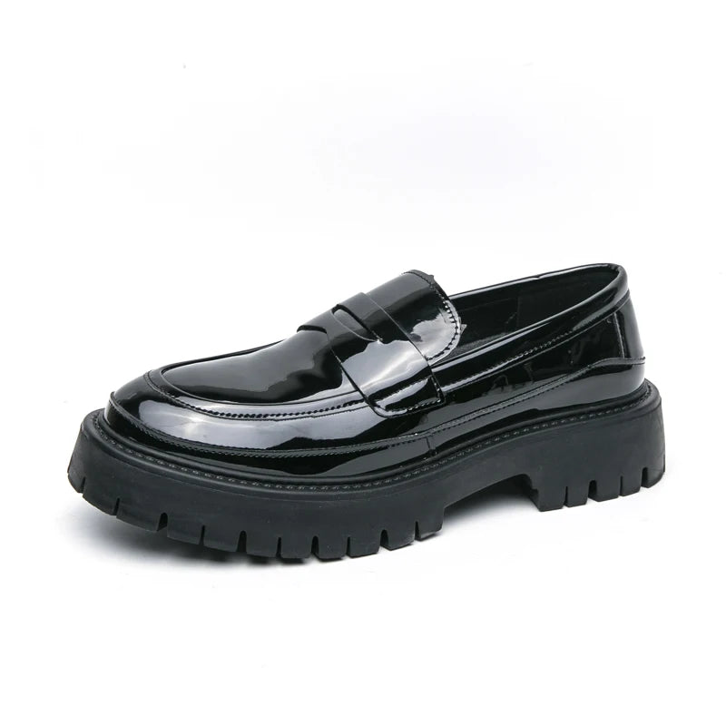 STRONGSHEN Men Leather Shoes Casual Luxury Brand Formal Loafers Moccasins Italian Fashion Slip on Thick-soled Shoes Driving Shoe