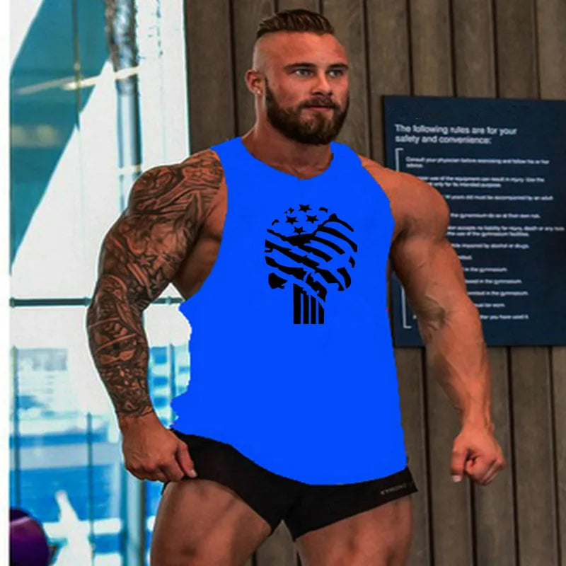 Gym T-shirts Suspenders Man Stringer Fitness Shirt Bodybuilding Shirt Men Top for Fitness Vests Men's Vest Sleeveless Sweatshirt