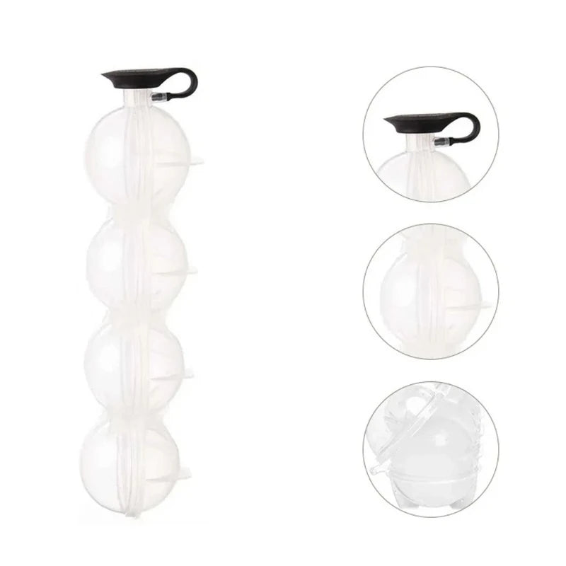 4-Hole Ice Cube Makers Round Ice Hockey Mold Whisky Cocktail Vodka Ball Ice Mould Bar Party Kitchen Accessories Ice Ball Tools