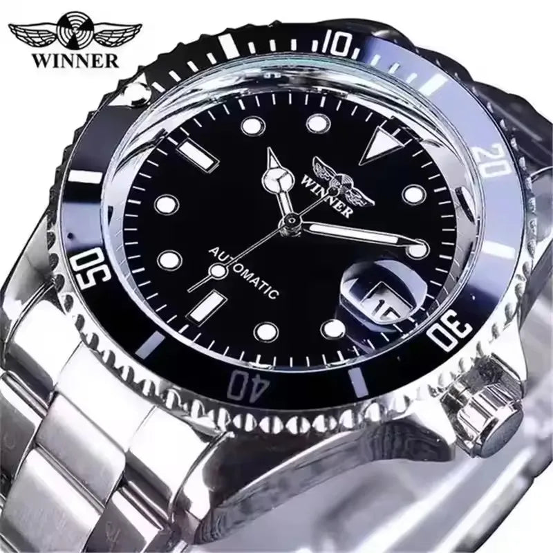WINNER 002 Fashion Accessories Men's Automatic Mechanical Watch Luxury Calendar Night Light Leisure Men's Watch reloj hombre