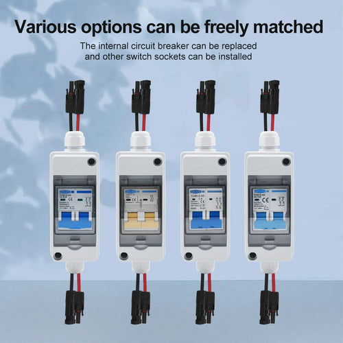 1PCS TOMZN Solar photovoltaic PV Combiner Box with circuit breaker IP65 HT 2Ways 1 Input 1 Out DC Matching Wires Waterproof Box