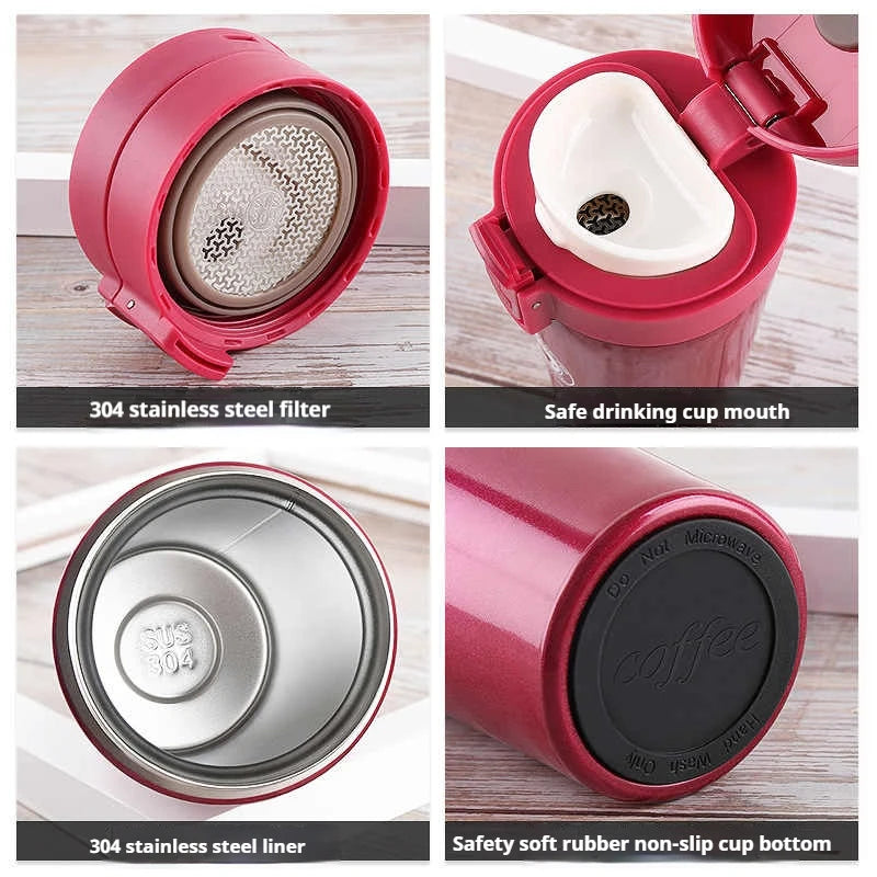 380ML/510ML Stainless Steel Coffee Cup Thermo Bottle Car Thermal Cup Outdoor Sports Vacuum Flask Keeps Cold and Heat Thermal Mug