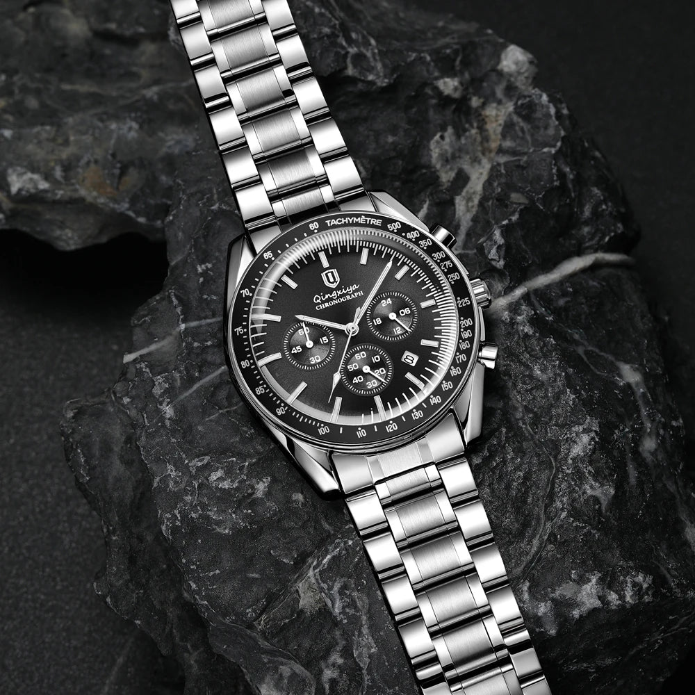 New Men Watch Calendar Business Quartz Watches Mens Top Brand Luxury Sport Waterproof Luminous Stainless Steel Man Wristwatches