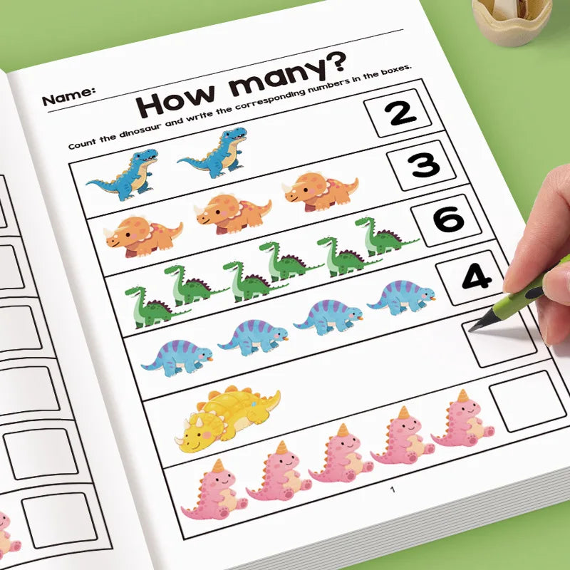 Mathematics Exercise Book, Logical Thinking Training, Fun Math Exercise Book for Early Childhood Education Toy Aged 3-8