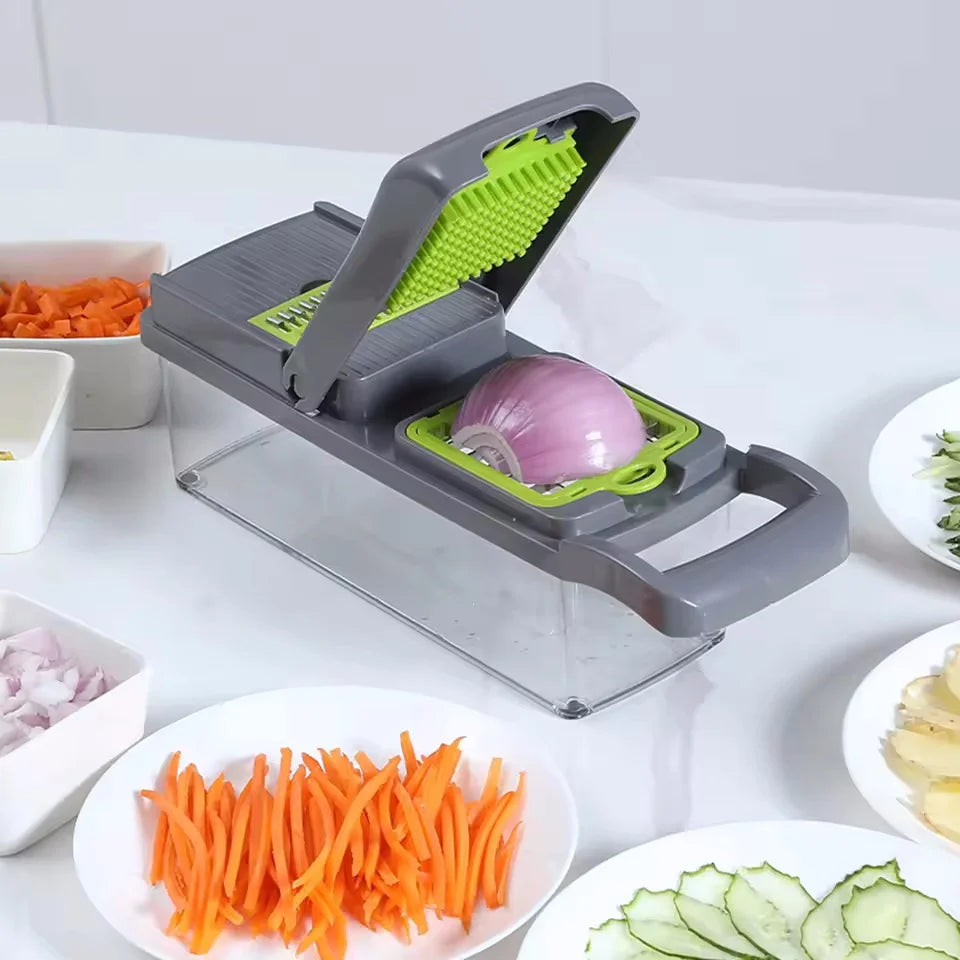 14/16 in 1 Multifunctional Vegetable Chopper Handle  Grate Food Chopper Kitchen Vegetable Slicer Dicer Cut Potato Shredder