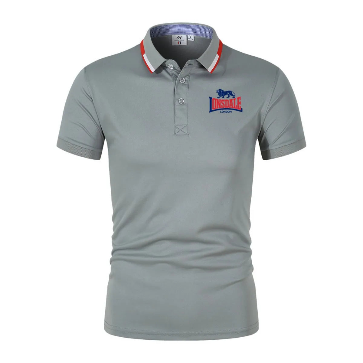 LONSDALE Stylish Letter Print Polo Shirt, Men's Casual Collared Short-Sleeve Shirt, Harajuku Style Loose Fit Top