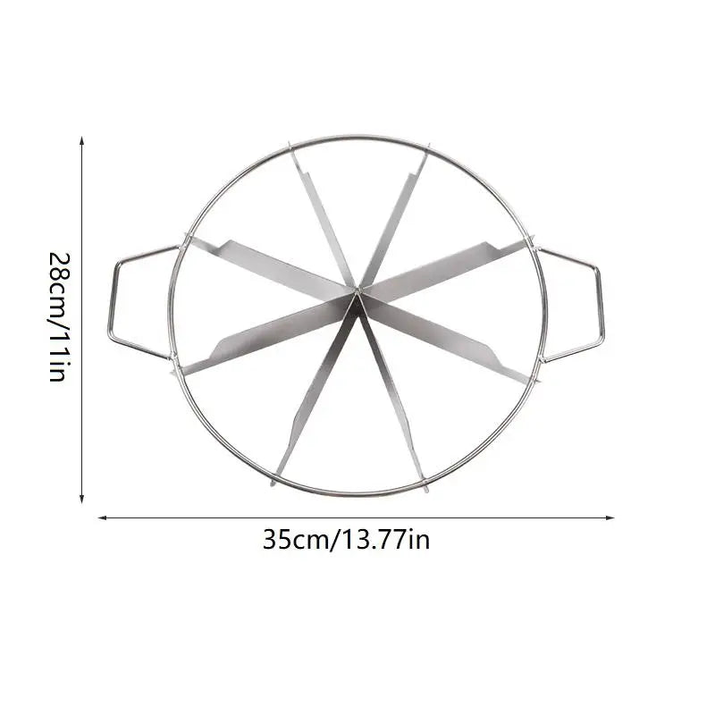 Party Perfect Cake Divider One-Press Stainless Steel Tool for Even 4-10 Slices Ideal for Birthday Cakes Pizzas Any Round Pastry