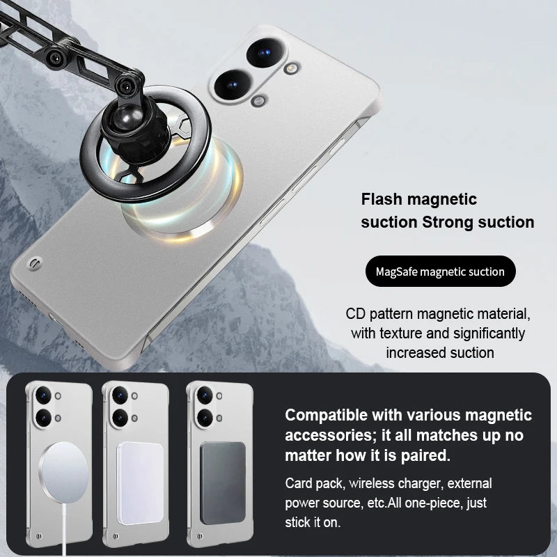 For POCO X8 pro/X8 pro Max Case Luxury Frameless Metal Magnetic PC Cover For POCO X8 PRO MAX Shockproof Bumper Funda
