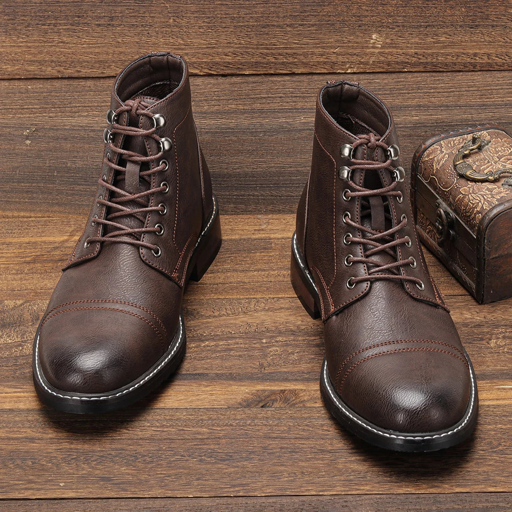 Classical Men Boots 2025 Fashion Comfortable Spring Leather Ankle Boots