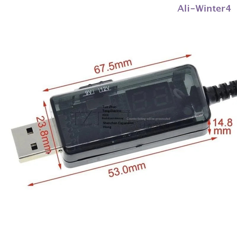 USB Boost Converter DC 5V To 9V 12V USB Step-up Converter Cable + 3.5x1.35mm Connecter For Power Supply/Charger/Power Converter