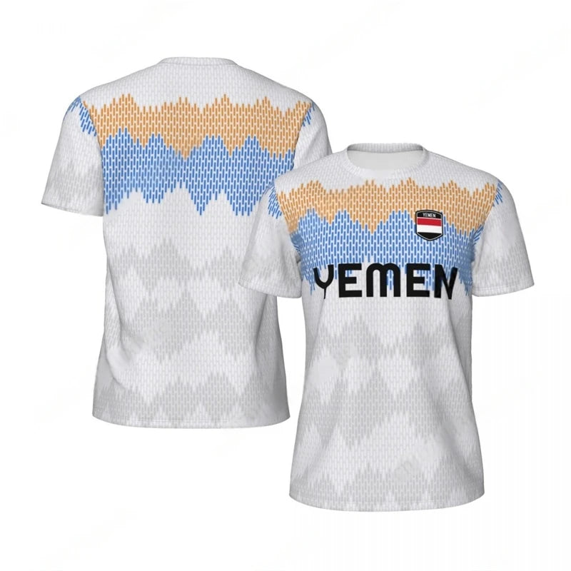Fashion Yemen Flag Graphic Football T Shirts Summer Trend 3D National Emblem Printed T-shirts Casual Oversized Sports Tees Tops