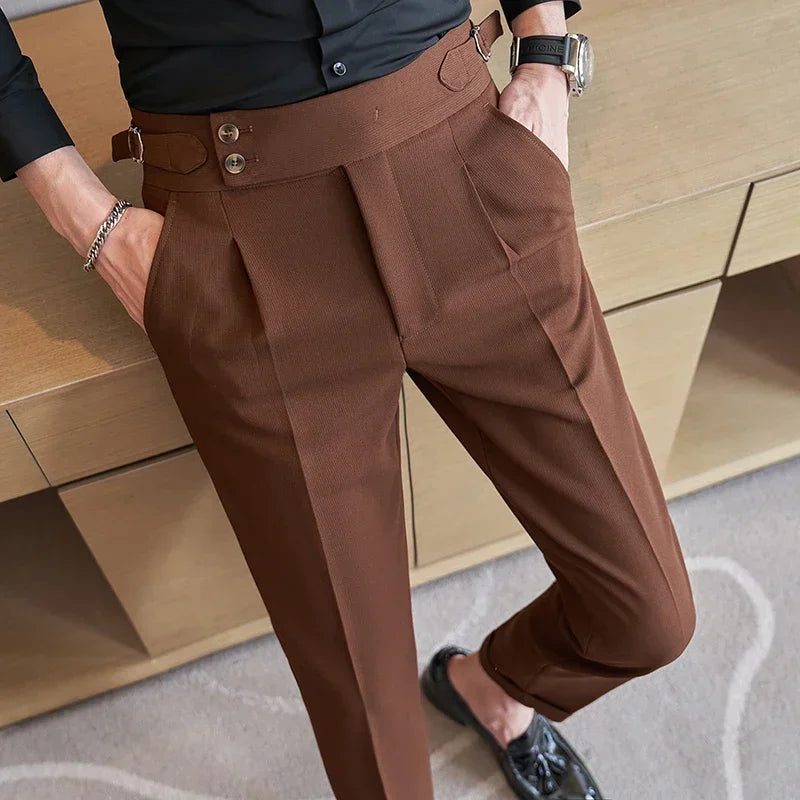 Yellow Men's Suit Pants, Fashion Slim Dress Trousers ,White Black Blue Green Pantalones Hombre Fall/Winter Male Pant, 2025 New