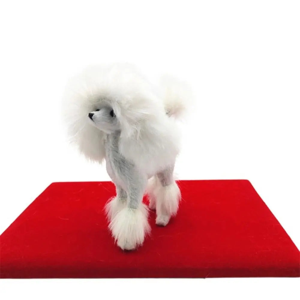 Dog Photography Props Plush Toys Home Decoration Crafts Gift Simulation Dog Poodle Figurines Desk Ornaments Miniature Figurines