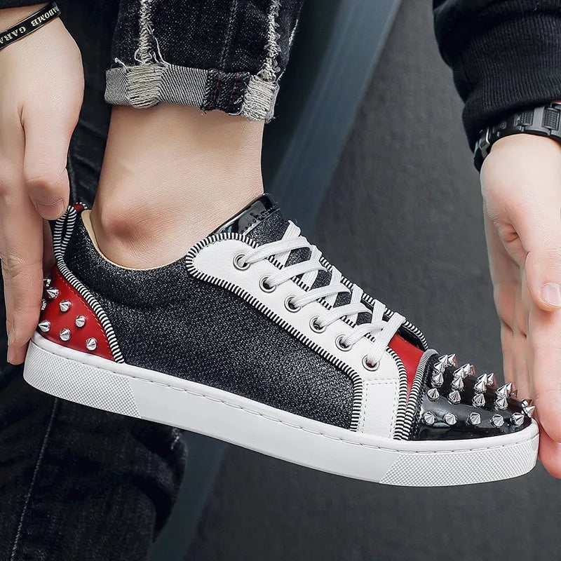 European Station Men's Casual Rivet Board Shoes Fashionable Sneakers For Man Lad Trendy Men's Footwear Flats