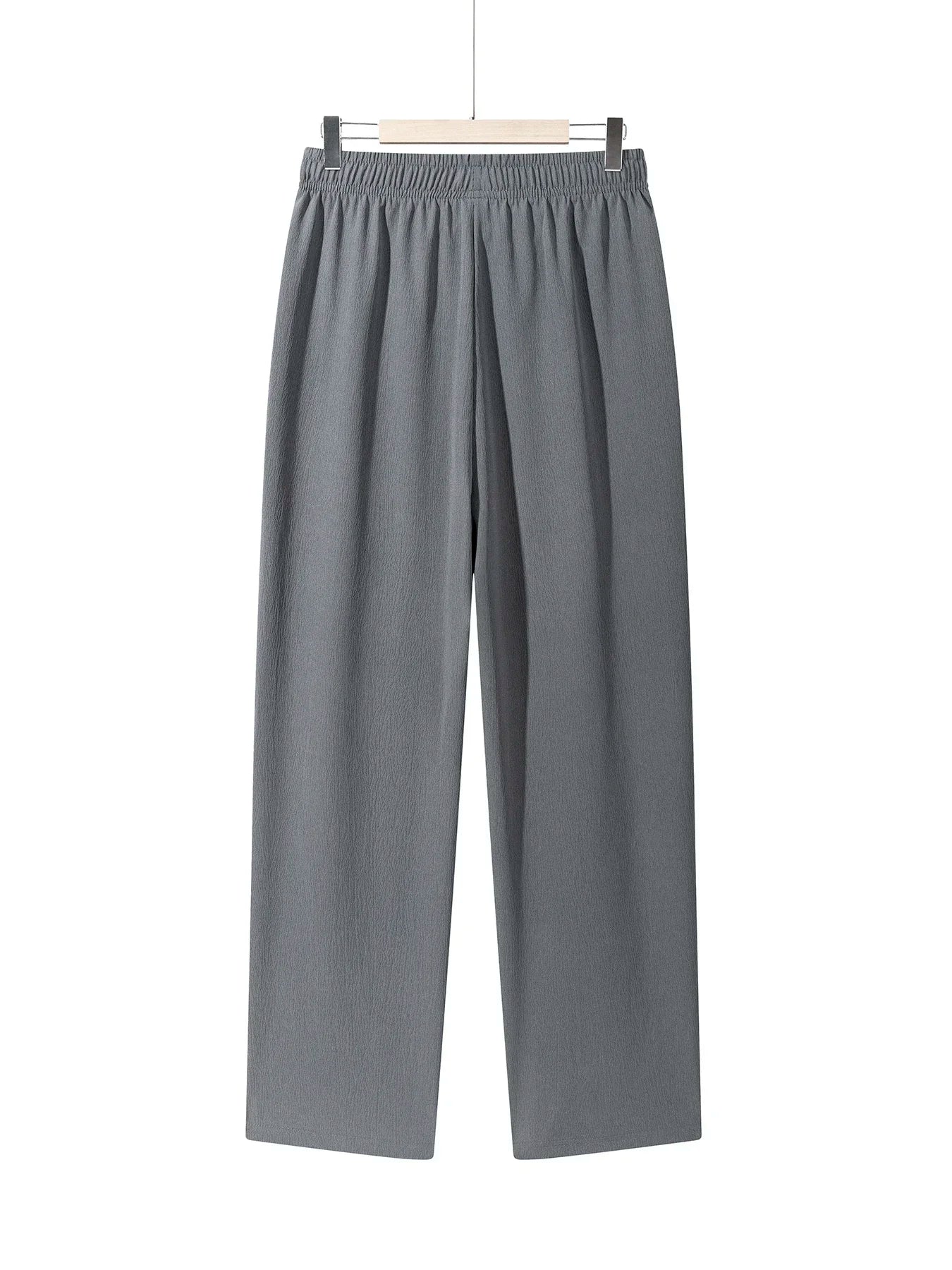 Men's Casual Straight Trousers Summer Autumn Breathable Solid Color Long Pants Drawstring Fitness Sweatpants Men Streetwear