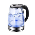 1500W 2L Glass Electric Kettle - Wide Mouth Hot Water Boiler with Stainless Steel Inner Lid, Rapid Boil Teapot, Black