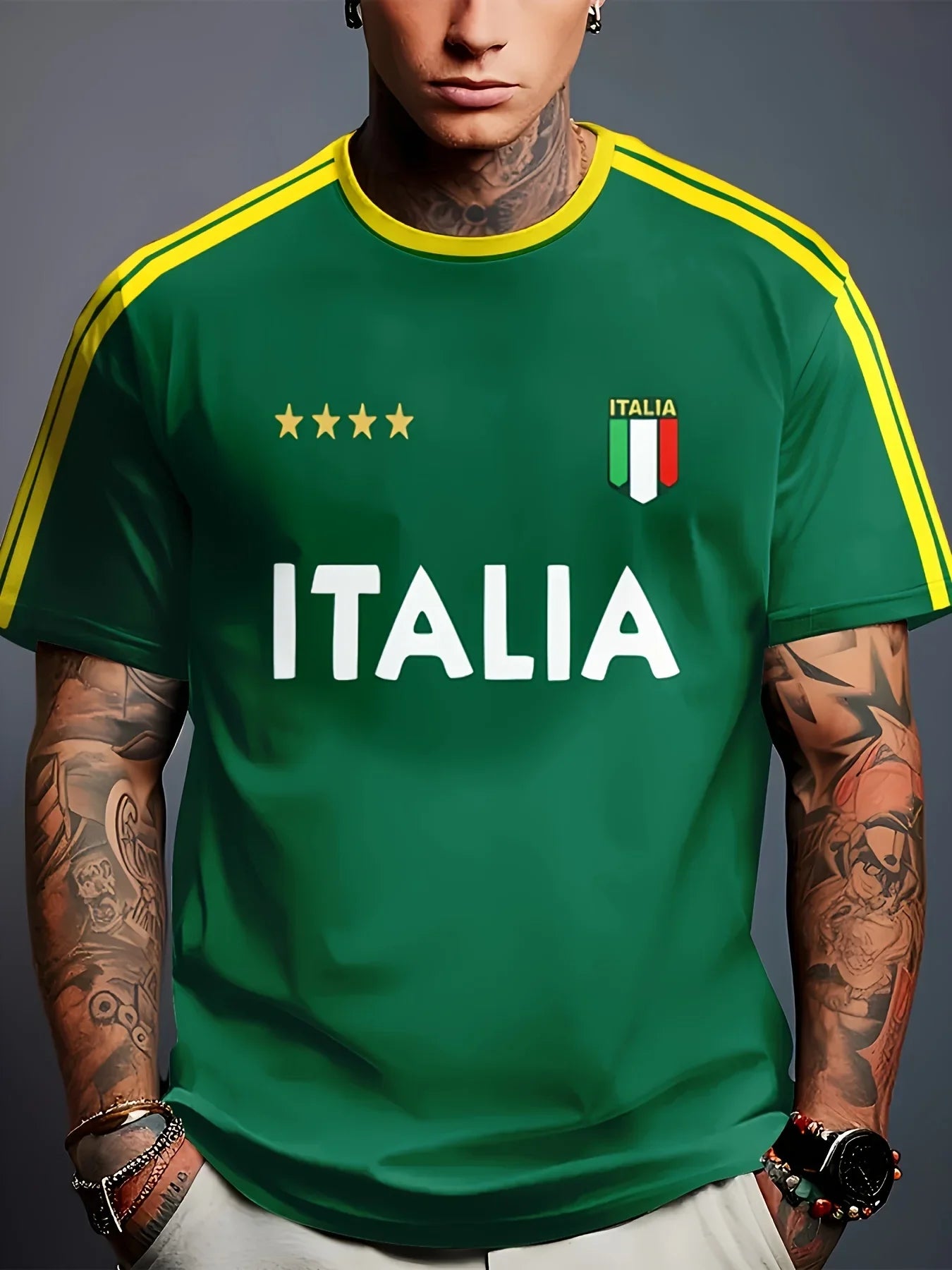 2026 Summer  new men's T-shirt 3D printed casual and fashionable polyester fiber outdoor men's wear