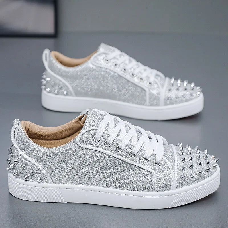 European Station Men's Casual Rivet Board Shoes Fashionable Sneakers For Man Lad Trendy Men's Footwear Flats