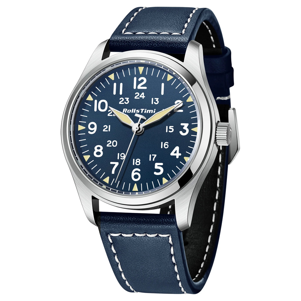 2025 New Rollstimi Retro pilots Watch Top Luxury Quartz Watch For Men Leather Waterproof Luminous Multifunctional Wristwatch Men