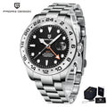 Pagani Design PD1682 Men’s GMT Watch 42mm Automatic Mechanical DG5833 Sapphire Crystal Stainless Steel Waterproof Black Vintage