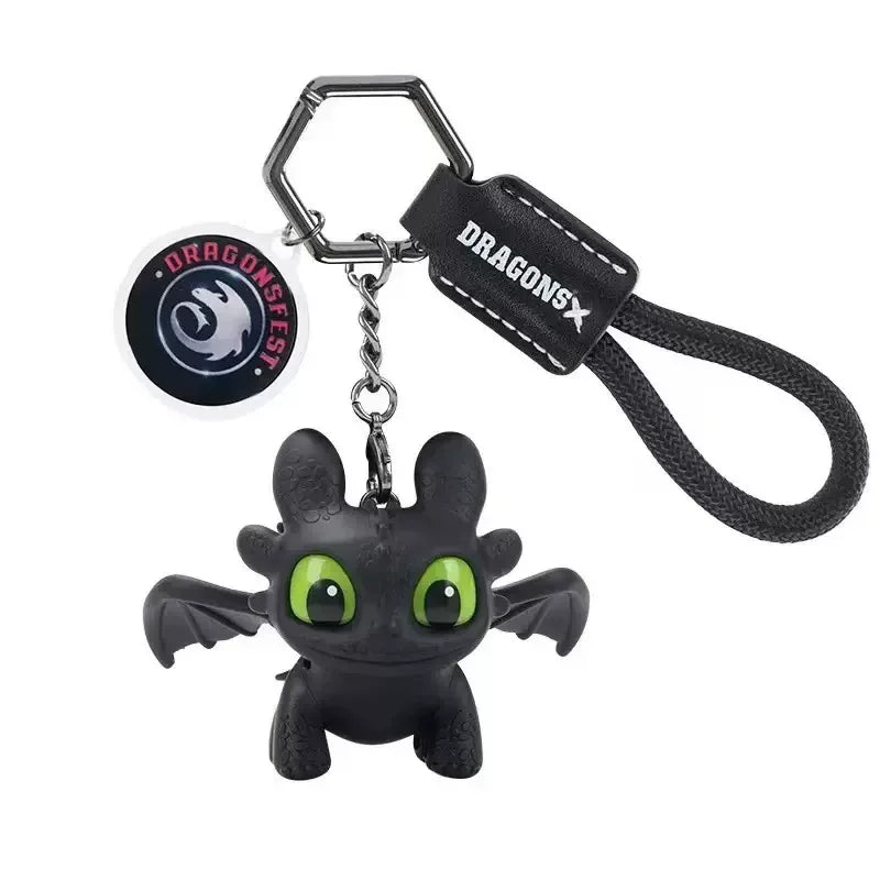 New Potdemiel How To Train Your Dragon Toothless Night Fury & Light Fury Keychain Cute Teeth Luminous Eyes Charm Bag Decor Gifts