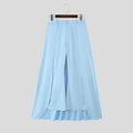 INCERUN Men Irregular Pants Button Solid Color Loose Wide Leg Trousers Men Streetwear 2025 Fashion Casual Male Long Pants S-5XL