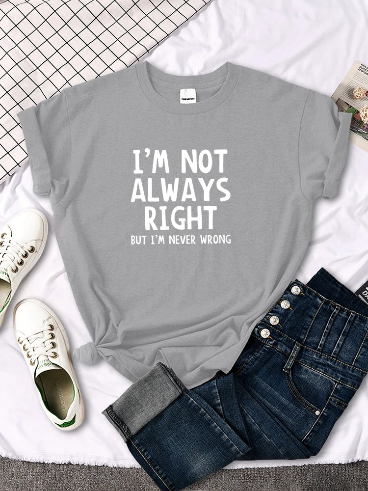 Women's T-Shirt Cool Interesting Letters Printed Tees Female Summer Tshirt Woman Round Neck Casual Tshirt Tops