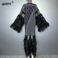 WINYI Pleated Elastic slim dress beach cover up kaftan abaya dubai luxury party dress fashion evening dress abaya muslim woman