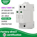XIONGISOLAR DC SPD Surge Protective Device 600V 1000V 2P 20KA-40KA Voltage Protector Solar PV Photovoltaic Lightning Arrester