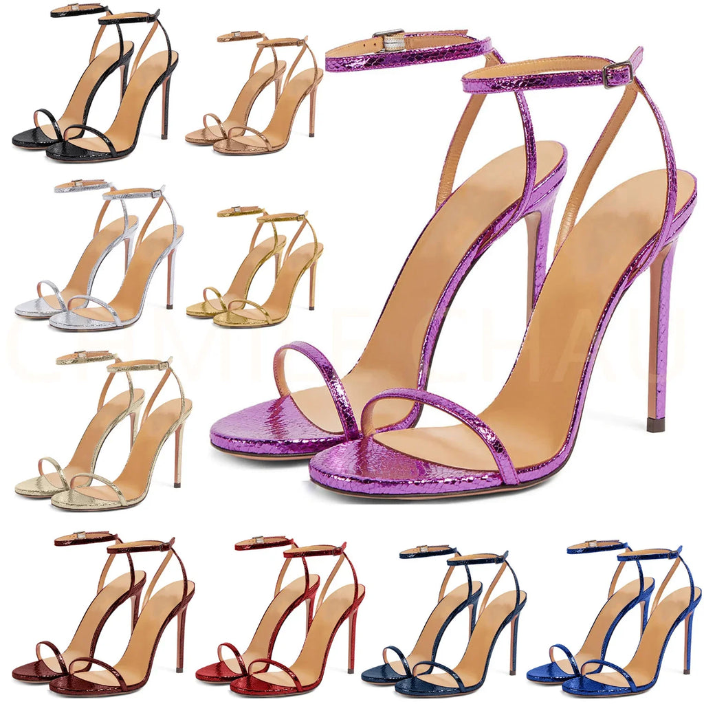 【Measure your feet length before order】Elegant Luxury Designer Women Sandal High Heel Sexy Banquet Sandálias Femininas 13-CHC-32